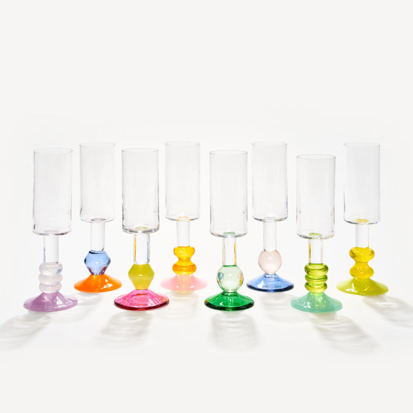 Set of 8 Miami Champagne Flutes