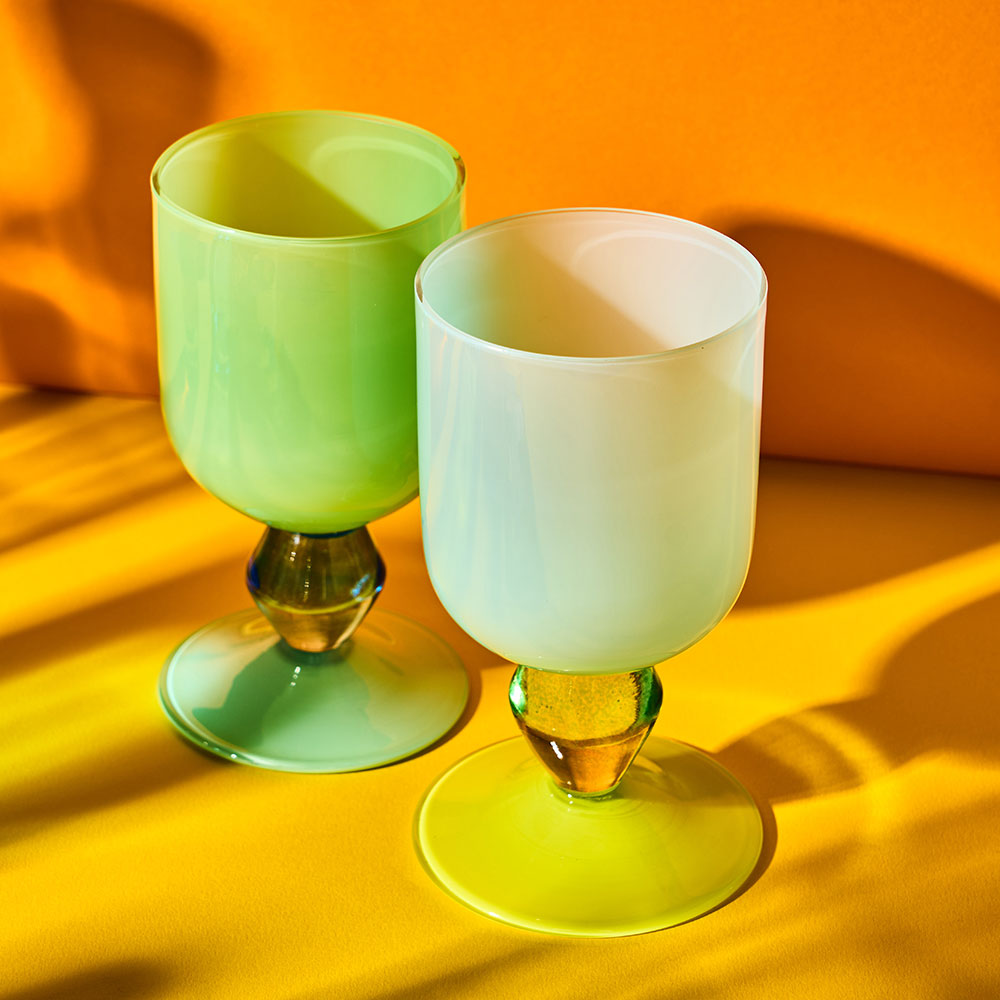 Miami Sweetie Glass in Pear Green - Pair