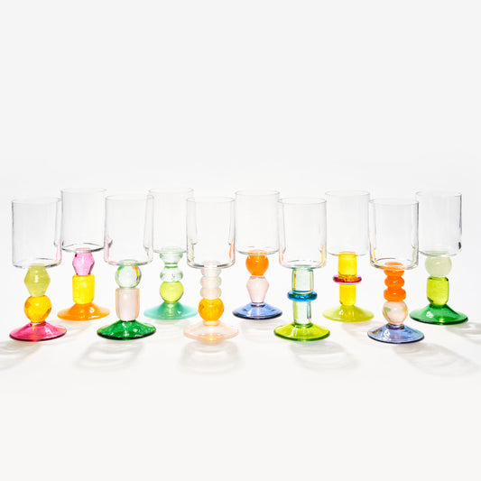 Set of 10 Miami Wine Glasses