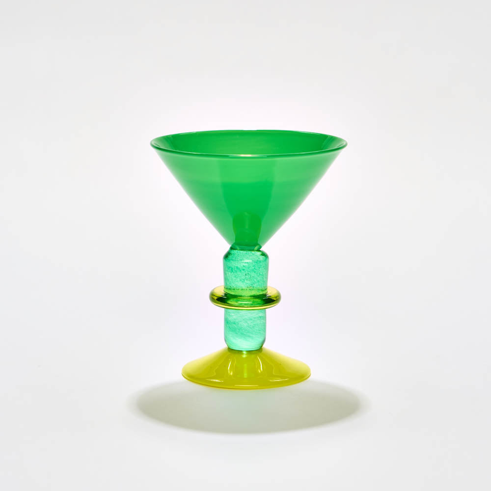 Miami Martini glass in Lime & Green