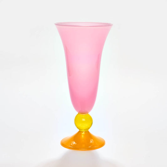 Tall footed vase in Hot Pink