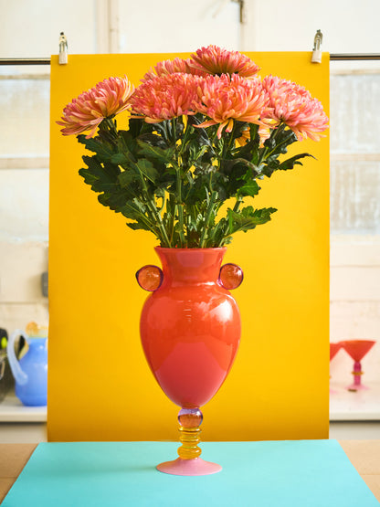Verona Vase in Red & Rose