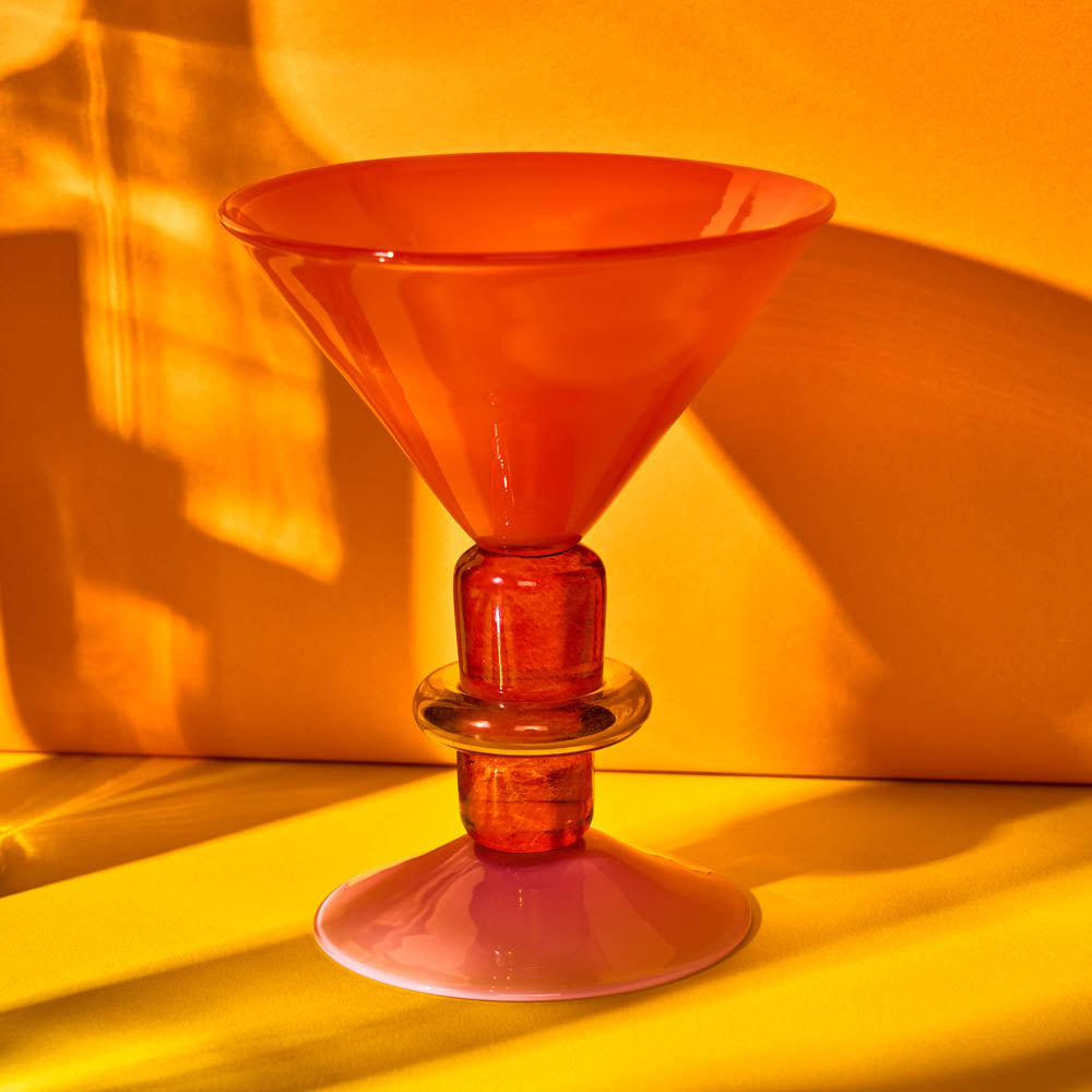 Miami Martini glass in Red & Rose