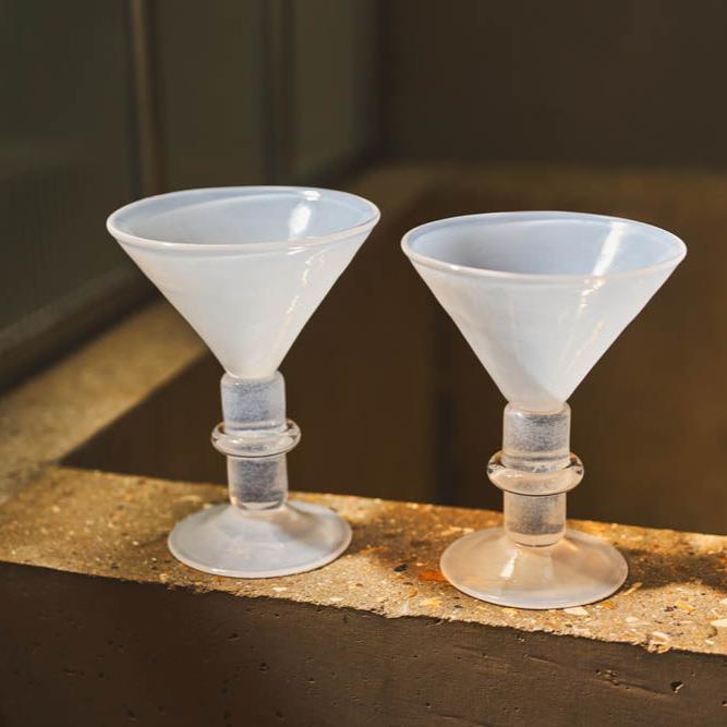 New York Martini Glass in White