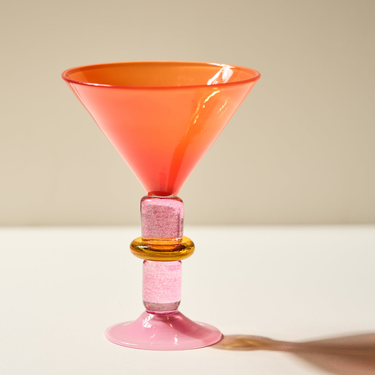 Miami Martini glass in Red & Rose