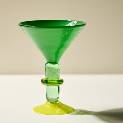 Miami Martini glass in Lime & Green