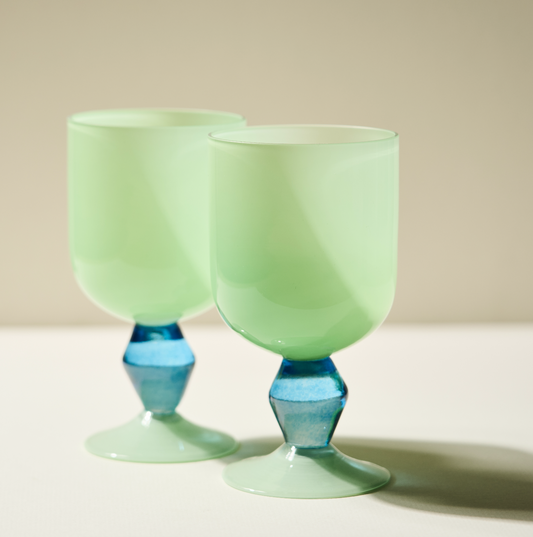 Miami Sweetie Glass in Pear Green - Pair