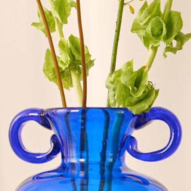 Chania Vase in Transparent Blue