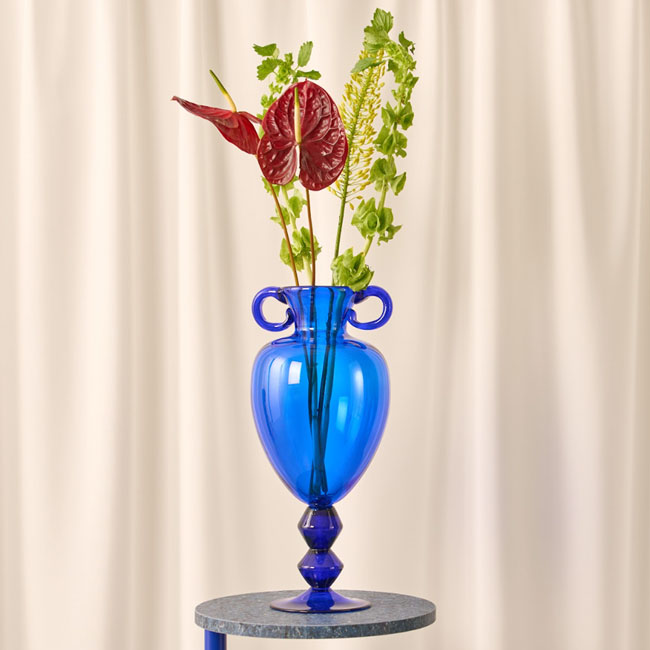 Chania Vase in Transparent Blue