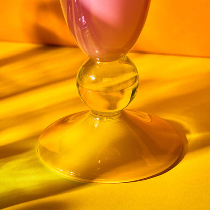 Tall Footed Vase in Hot Pink