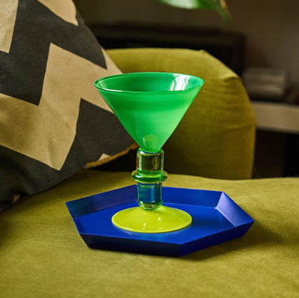 Miami Martini glass in Lime & Green