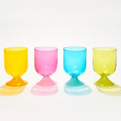Set of 4 South Beach Summer Transparent Glasses