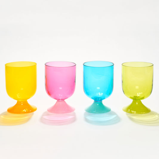 South Beach Summer Transparent Glass Set of 4