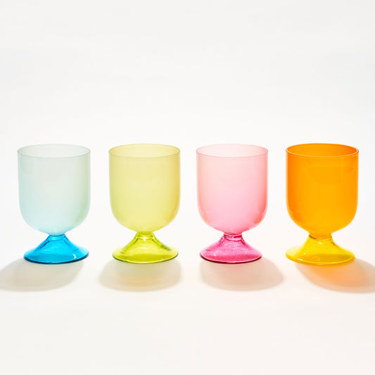 South Beach Summer Opaque Glass Set of 4
